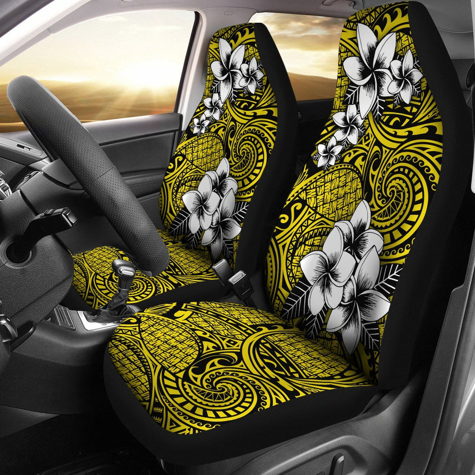 Alohawaii Car Seat Covers - Tribe Plumeria Yellow - AH J0