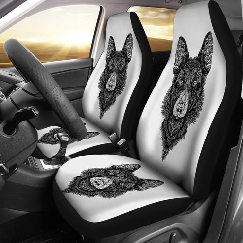 German Shepherd Art Print Car Seat Covers- Free Shipping