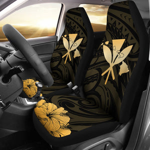 Hawaiian Kanaka Car Seat Covers Hibiscus Polynesian Love Gold J1