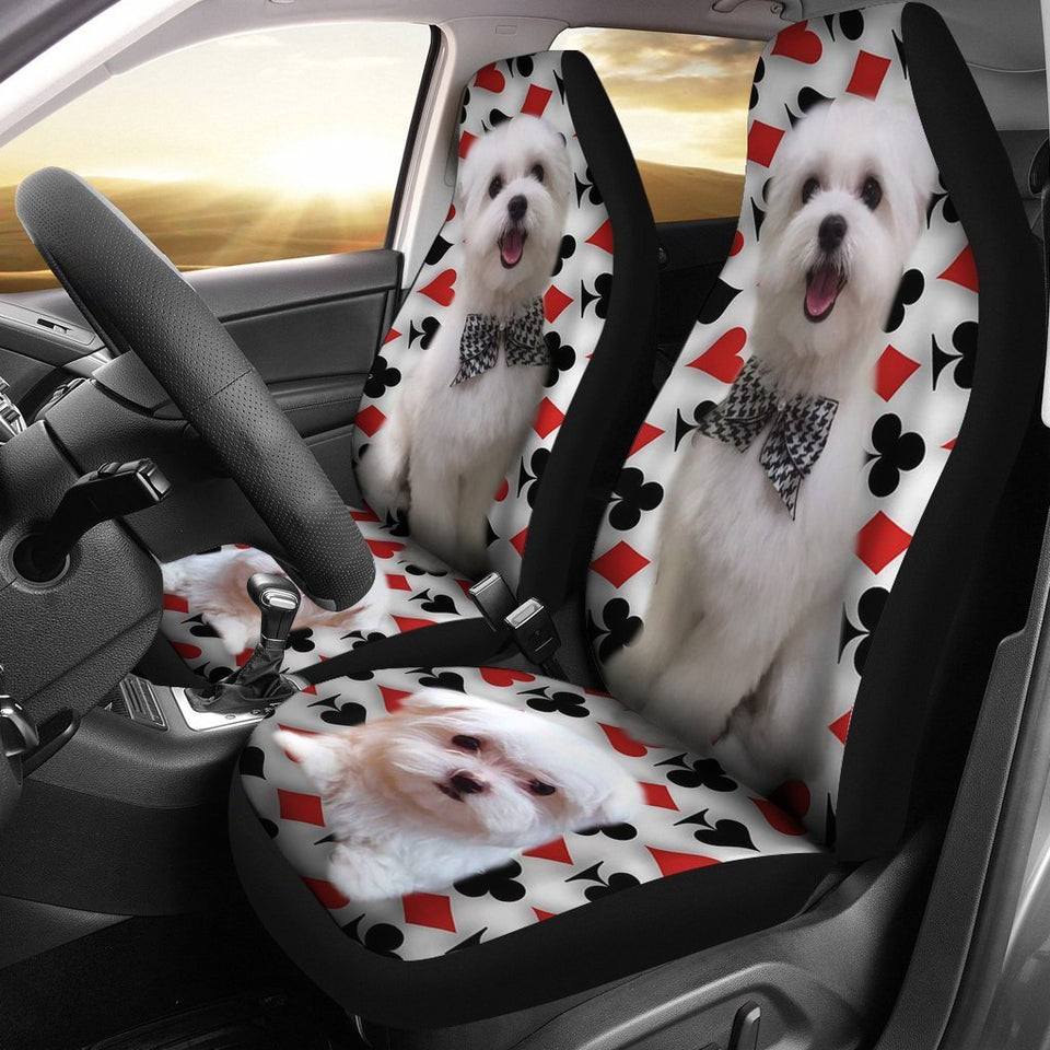 Maltese Dog Print Car Seat Covers-Free Shipping