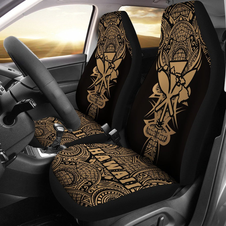 Kanaka Map Polynesian Car Seat Cover - Gold - Armor Style - AH J9