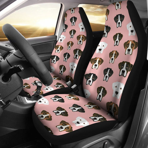 Boxer Dog On Pink Print Car Seat Covers-Free Shipping