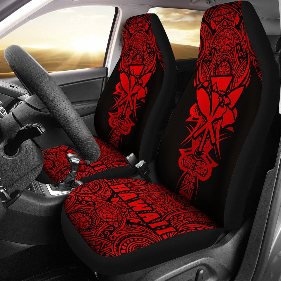 Kanaka Map Polynesian Car Seat Cover - Red - Armor Style - AH J9