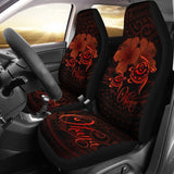 Hawaii Turtle Ohana Hibiscus Poly Car Seat Covers - Red - AH J4