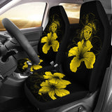 Hawaii Hibiscus Car Seat Cover - Turtle Map - Yellow - AH J9