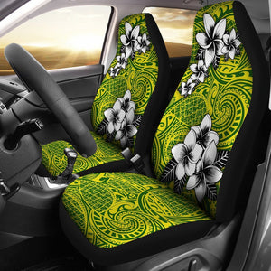 Alohawaii Car Seat Covers - Tribe Plumeria Yellow Green - AH J0