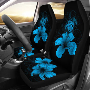Hawaii Hibiscus Car Seat Cover - Turtle Map - Traffic Blue - AH J9