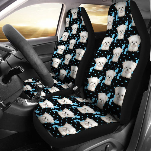 Maltese Dog Pattern Print Car Seat Covers-Free Shipping