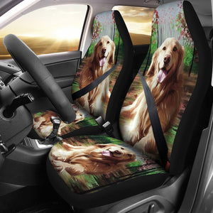 Golden Retriever Art Print Car Seat Covers- Free Shipping