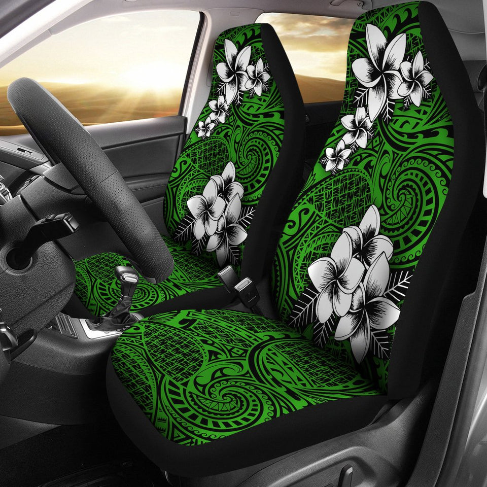 Alohawaii Car Seat Covers - Tribe Plumeria Green - AH J0
