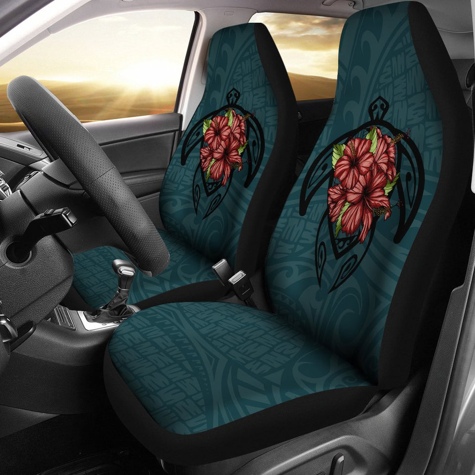 Hawaii Turtle Hibiscus Polynesian Car Seat Covers - AH J4