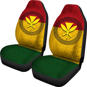 Hawaii Kanaka Flag Polynesian Car Seat Covers Ver 1.0 - AH - J6