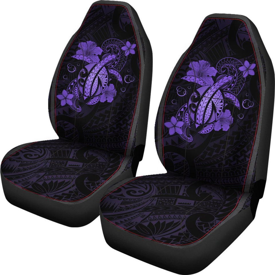 Hawaii Turtle Flower Polynesian Car Seat Covers - Purple - AH J4