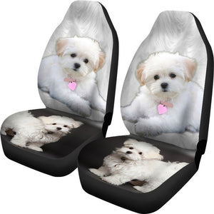 Cute Maltese Dog Print Car Seat Covers-Free Shipping