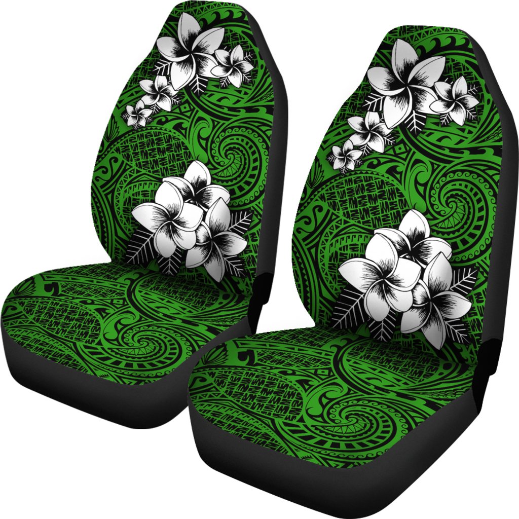 Alohawaii Car Seat Covers - Tribe Plumeria Green - AH J0