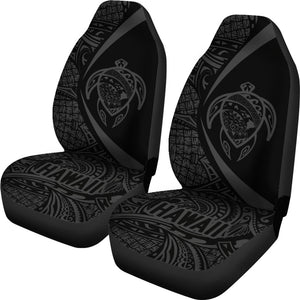 Hawaii Turtle Map Polynesian Car Seat Covers - Gray - Circle Style - AH J9
