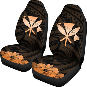 Hawaiian Kanaka Car Seat Covers Hibiscus Polynesian Love Orange J1