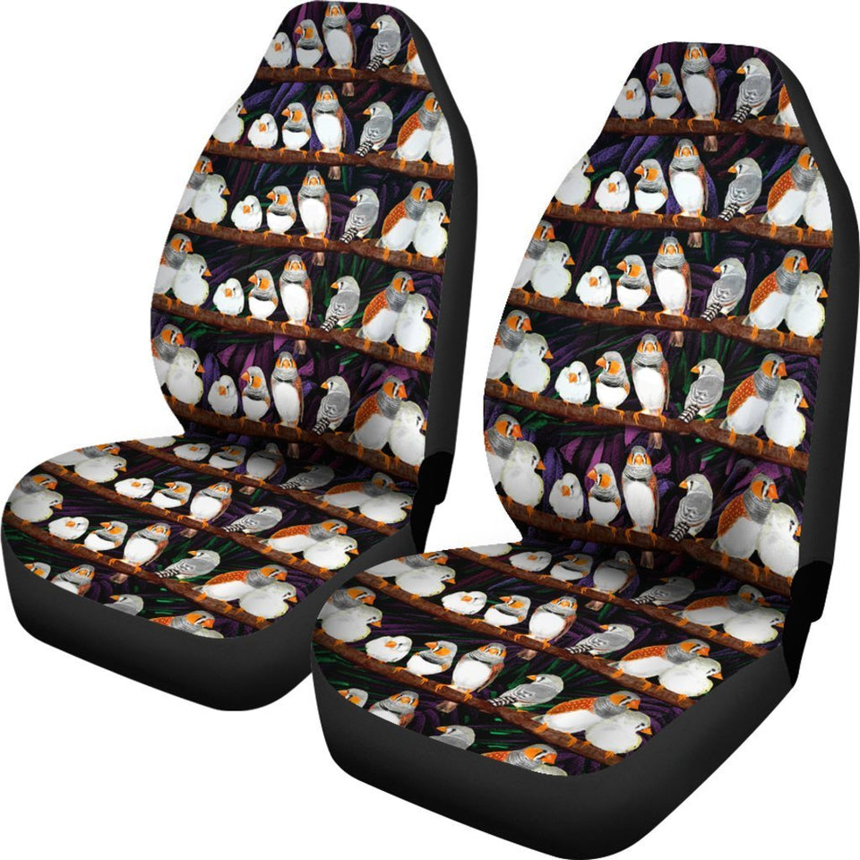 Zebra Finch Bird Pattern Print Car Seat Covers-Free Shipping