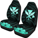 Hawaiian Kanaka Car Seat Covers Hibiscus Polynesian Love Turquoise J1