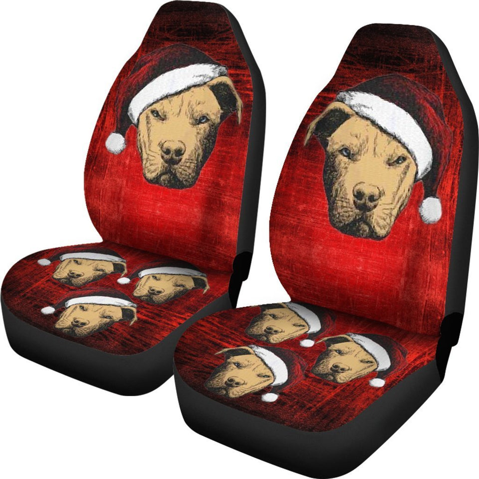 Pit Bull Terrier On Red Print Car Seat Covers-Free Shipping