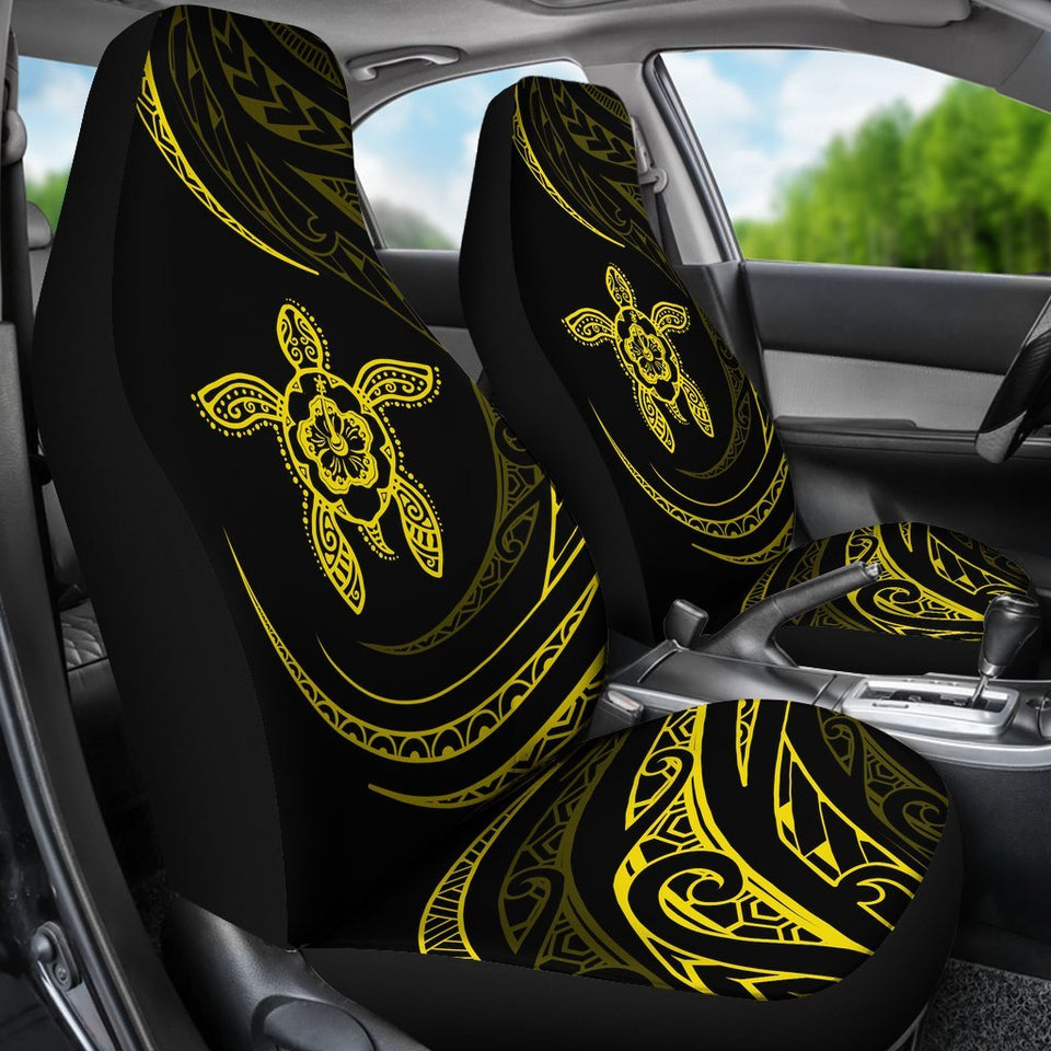 Hawaii Hawaii Turtle Hibiscus Car Seat Covers - Yellow - Frida Style - J96