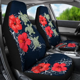 Hawaii Deep Blue Hibiscus Turtle Car Seat Covers - AH - Mike Style - J5