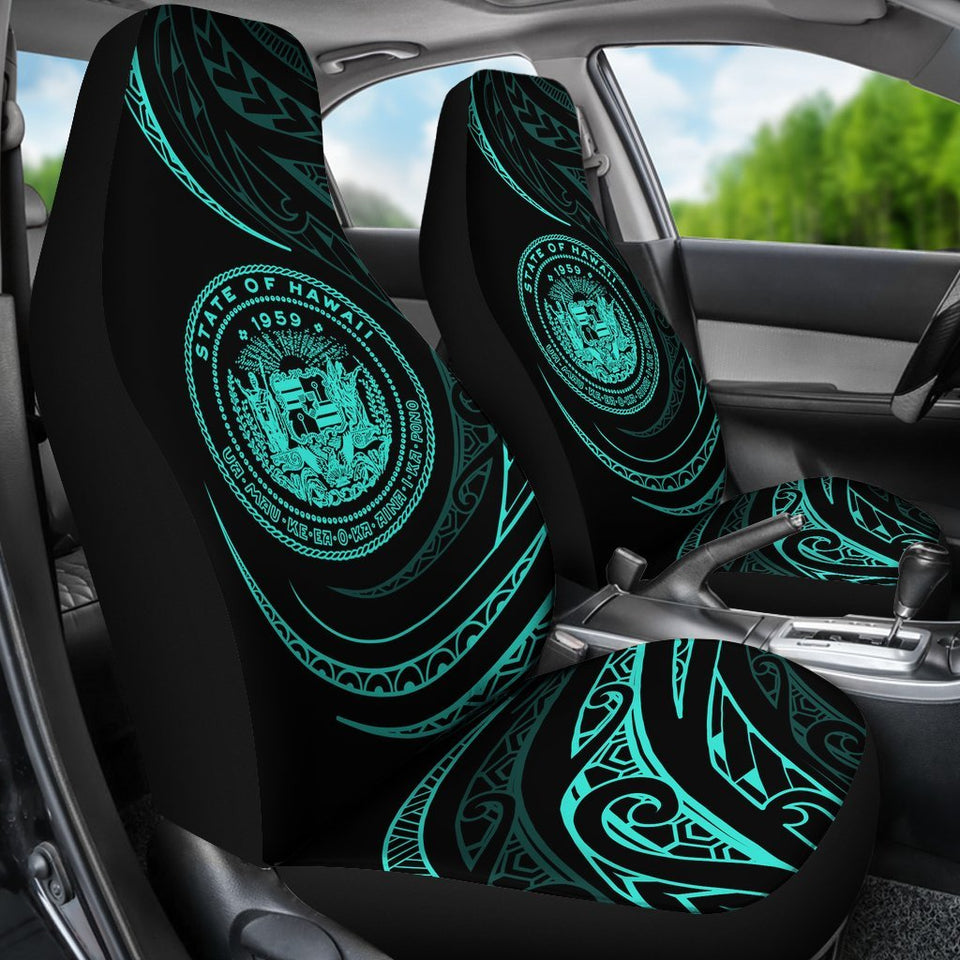 Hawaii Coat Of Arms Car Seat Covers - Turquoise - Frida Style - AH J91