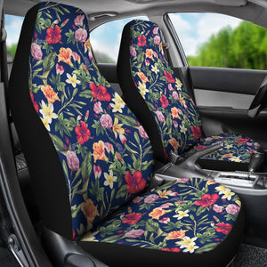 Hawaii Tropical Hibiscus Red And Plumeria White Car Seat Cover - AH - J7