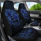 Hawaii Turtle Ohana Hibiscus Poly Car Seat Covers - Turquoise - AH J4
