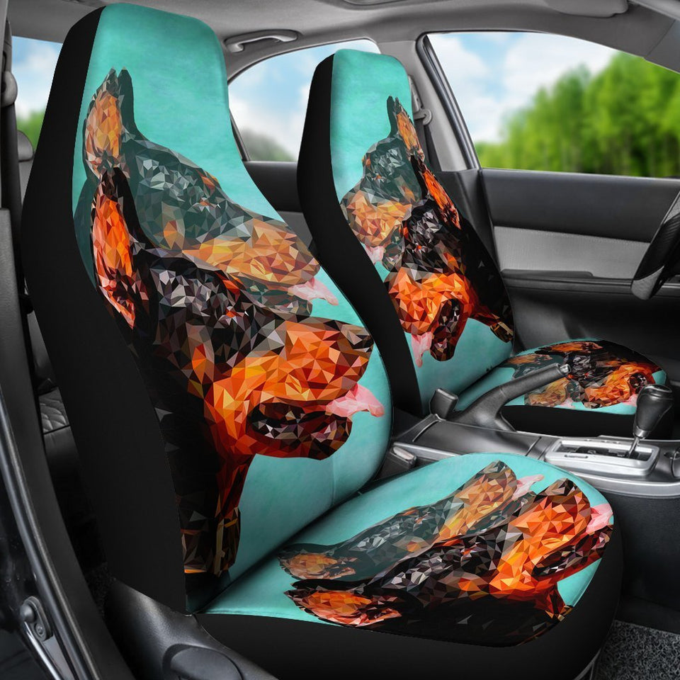 Doberman Pinscher Dog Vector Art Print Car Seat Covers-Free Shipping