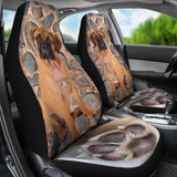 Bullmastiff Dog With Paw Print Car Seat Covers- Free Shipping