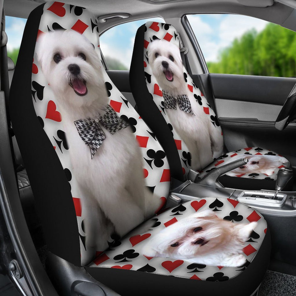 Maltese Dog Print Car Seat Covers-Free Shipping