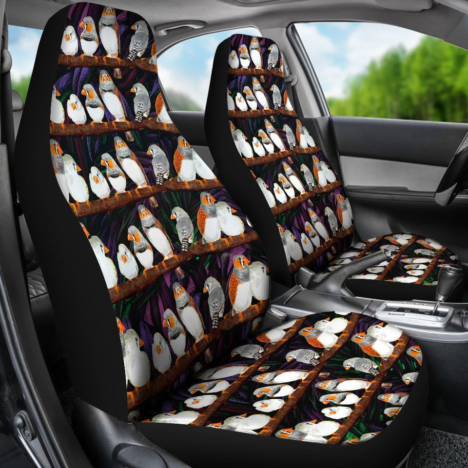 Zebra Finch Bird Pattern Print Car Seat Covers-Free Shipping