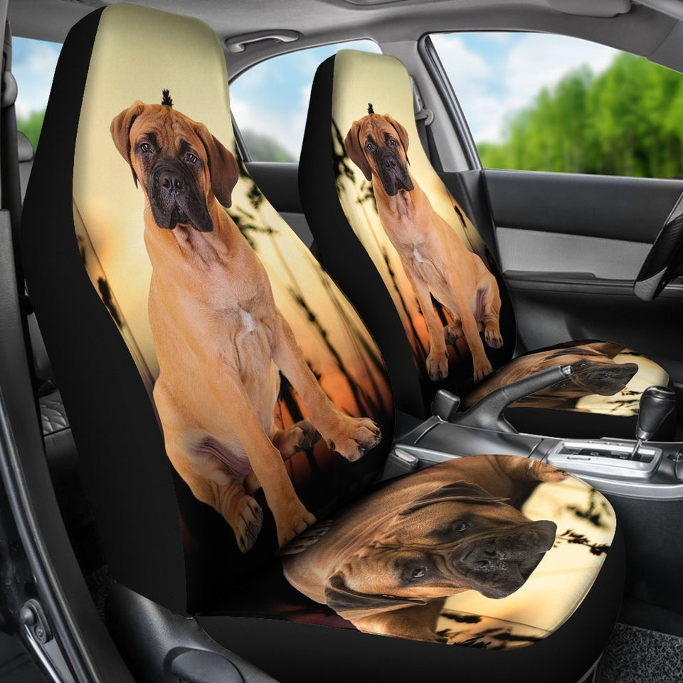 Bullmastiff Dog Print Car Seat Covers- Free Shipping