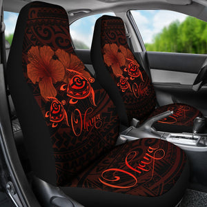 Hawaii Turtle Ohana Hibiscus Poly Car Seat Covers - Red - AH J4