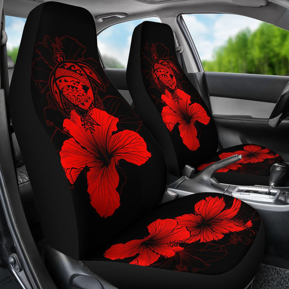 Hawaii Hibiscus Car Seat Cover - Turtle Map - Red - AH J9