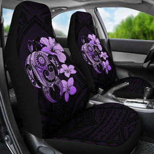 Hibiscus Plumeria Mix Polynesian Violet Turtle Car Seat Covers - AH - J1
