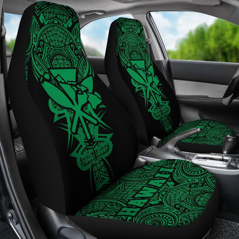 Kanaka Map Polynesian Car Seat Cover - Green - Armor Style - AH J9