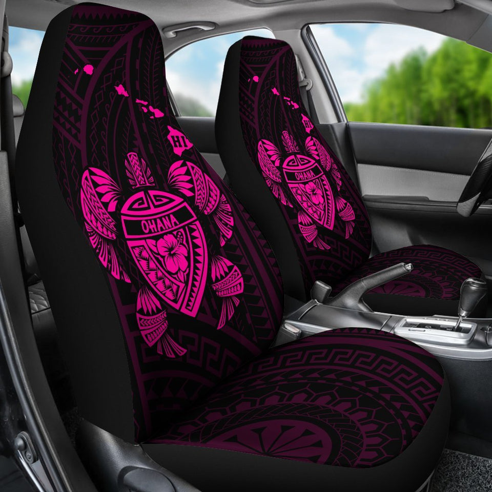 Hawaii Turtle Hibicus Map Car Seat Covers - Pink - AH - J6