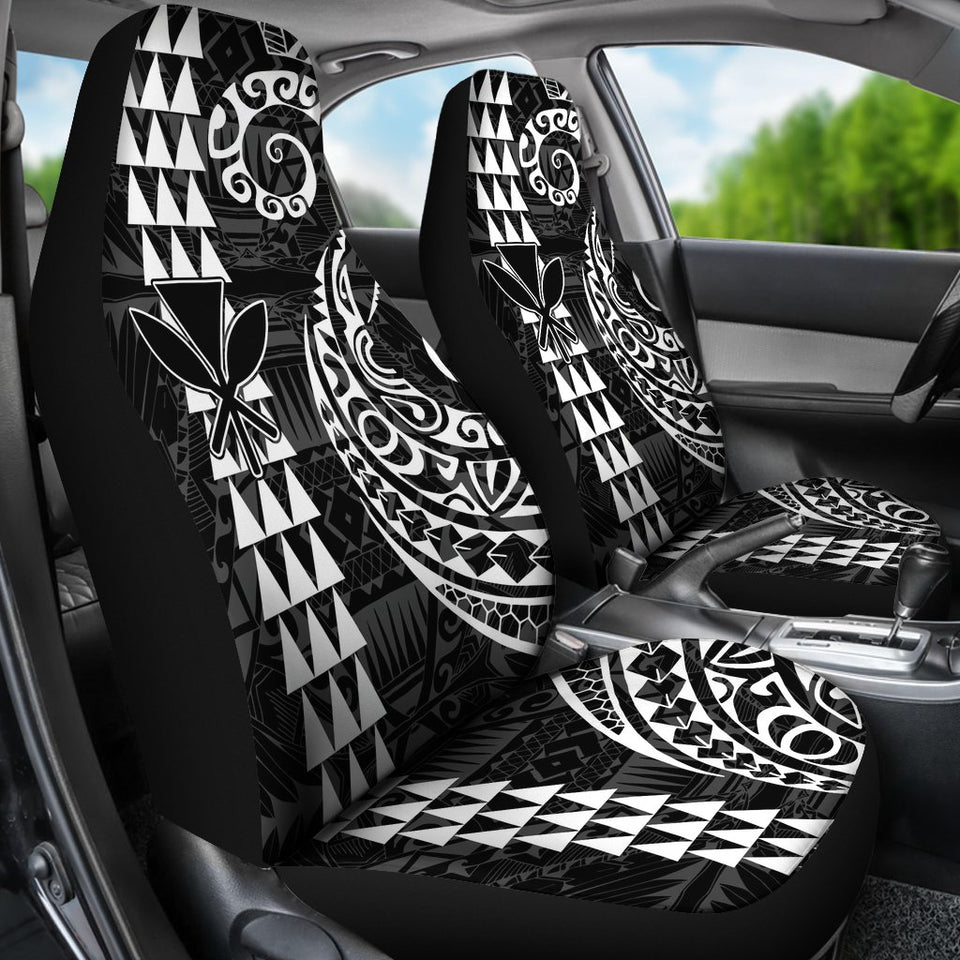 Kanaka Polynesian Car Seat Covers White - AH J4