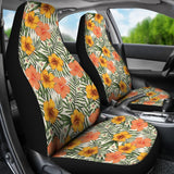 Hawaiian Tropical Flowers Hibiscus Pink Yellow Car Seat Cover - AH - J7