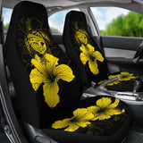 Hawaii Hibiscus Car Seat Cover - Turtle Map - Yellow - AH J9