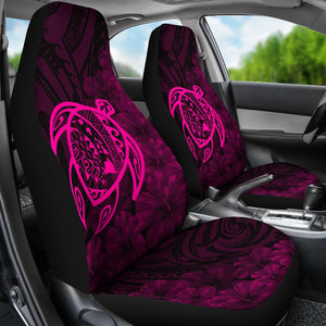Alohawaii Car Seat Covers - Hawaii Turtle Map Hibiscus Poly Pink - AH J4
