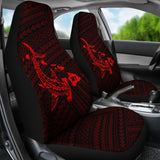 Hawaii Shark Red Polynesian Car Seat Covers - AH - J1