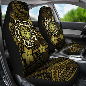 Hawaii Mix Polynesian Turtle Plumeria Car Seat Covers  - AH - Nick Style - Yellow - J5