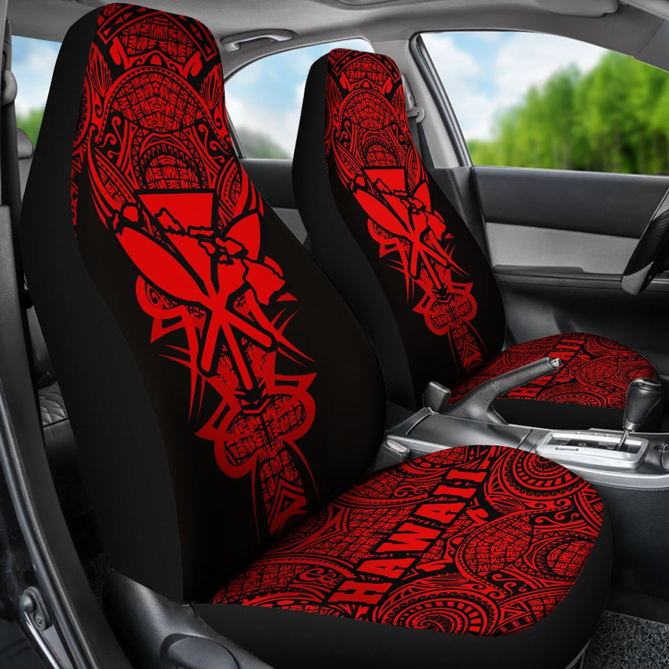 Kanaka Map Polynesian Car Seat Cover - Red - Armor Style - AH J9