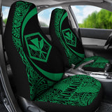 Hawaii Kanaka Polynesian Car Seat Covers  - Circle Style Green - AH J1