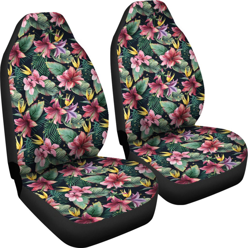 Hawaiian Tropical Flowers Palm And Leaves Car Seat Cover - AH - J7