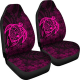 Alohawaii Car Seat Covers - Hawaii Turtle Map Hibiscus Poly Pink - AH J4