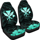 Hawaiian Kanaka Car Seat Covers Hibiscus Polynesian Love Turquoise J1